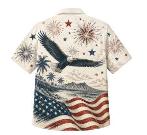 USA 250 Years of Freedom Hawaiian Shirt, Patriotic Eagle Flag 1776-2026 AOP Hawaii Shirt