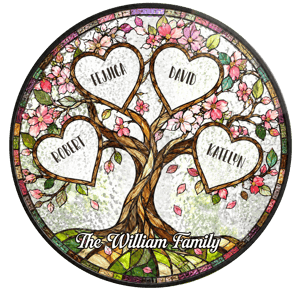 Family Unbreakable Bond Tree Of Life - Personalized Stained Glass Window Hanging Suncatcher