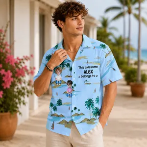This Awesome Dad / Mom Belongs To Custom Kids Hawaiian Shirt - Personalized Kids Face Photo and Dad's / Mom's Name