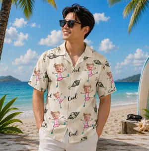 Personalized "Cool Kiddo" Mint Aloha Shirt