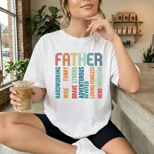 Strong Loving Father Typography Graphic T-Shirt
