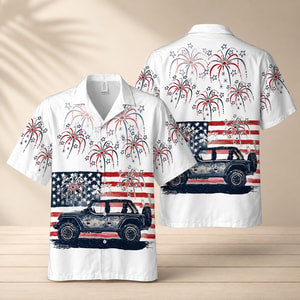 American Pride Jeep Hawaiian Shirt For Independence Day