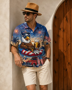 Proud To Be American Hawaiian Shirt For Independence Day