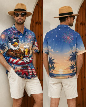 Proud To Be American Hawaiian Shirt For Independence Day