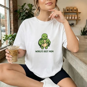 World's Best Mom Turtle Family Cute Mother's Day T-Shirt