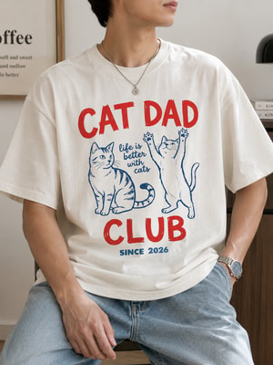 Cat Dad Club Since Custom Date Personalized T-Shirt