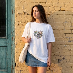 Mother Heart Doodle Art T-Shirt – Colorful Floral Best Mom Graphic Tee