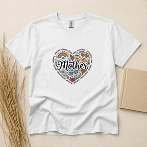 Mother Heart Doodle Art T-Shirt – Colorful Floral Best Mom Graphic Tee