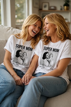 Personalized Super Mom Photo T-Shirt – Custom Picture & Name Memory Tee