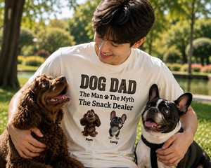 The Man The Myth The Snack Dealer Custom Dog Family T-Shirt
