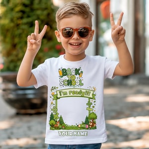 Personalized Back to School Sunflower Photo Frame Teacher Shirt – Custom Name & Photo T-Shirt