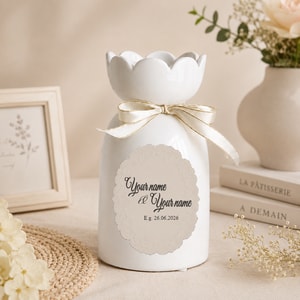 Personalized Wedding Vase Custom Names Date Ceramic Flower Vase Gift