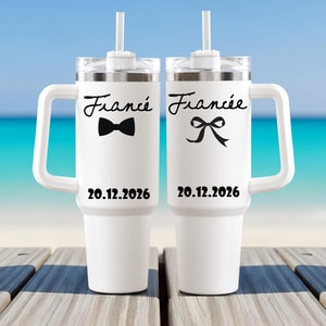 Personalized Fiancé Fiancée Tumbler Engagement Gift
