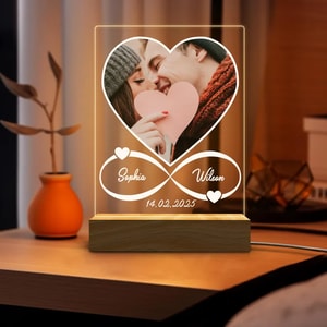 Romantic Couple Photo Lamp | Personalized Wedding Gift