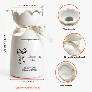 Custom Wedding Vase Personalized Couple Names Anniversary Gift