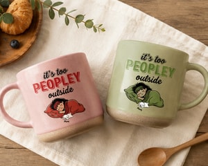 Custom Pottery Mug Its Too Peopley Outside Personalized Pet Lover Gift