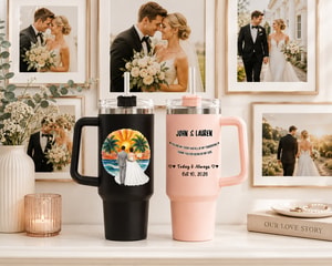 Personalized 2pc Couple Tumbler Set - Custom Wedding Gift