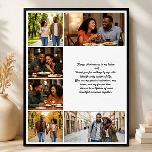 Personalized Anniversary Memory Wall Art Poster