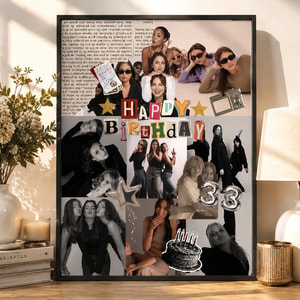 Personalized Vintage Newspaper Birthday Poster Art