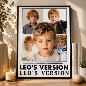 Personalized 4-Photo Version Custom Wall Art Poster