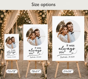 Personalized Photo Wedding Welcome Sign - Custom Shape Board