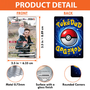 Personalized Best Dad Ever Photo Card – Custom Father's Day Trading Card Gift for Dad from Kids, Funny Dad Jokes Keepsake, Custom Photo & Names