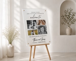 These Kids Are Getting Married Sign, Custom 4 Photo Collage Board