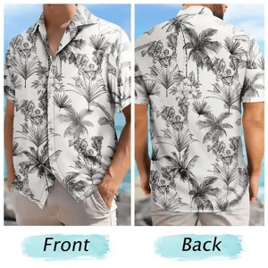 Custom Dog Photo Hawaiian Shirt, Personalized Pet Toile De Jouy Beach Shirt, Custom Pencil Drawing Family Pet Shirt, Custom Men Hawaiian Shirt