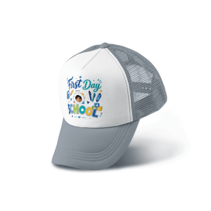Personalized First Day of School Kids Trucker Hat with Photo – Custom Back to School Mesh Cap for Boys & Girls