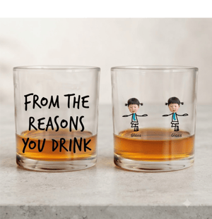 To Dad From The Reasons You Drink - Personalized Photo Whiskey Glass