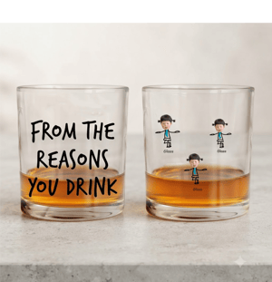 To Dad From The Reasons You Drink - Personalized Photo Whiskey Glass
