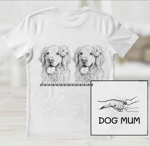 Custom Photo Pencil Sketch Dog Mom Dog Dad Hand Punch - Personalized T Shirt