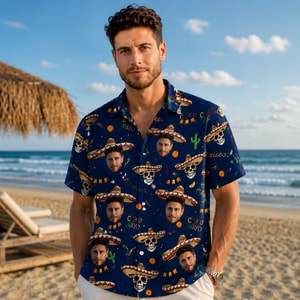 Cinco de Mayo Custom Hawaiian Shirt, Upload Your Face Picture, Personalized Aloha Shirt