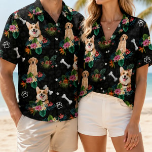 Personalized Pet Lover Hawaiian Shirt Custom Dog Cat Portrait Tropical Shirt