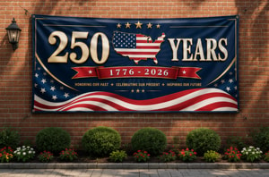 USA 250 Years 1776–2026 Banner Flag | Happy 250th Birthday USA | Patriotic 4th of July Banner