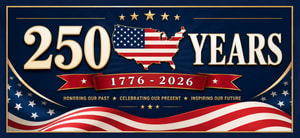 USA 250 Years 1776–2026 Banner Flag | Happy 250th Birthday USA | Patriotic 4th of July Banner