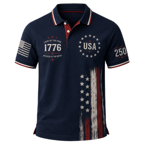 250 Years USA Anniversary Polo Shirt, Patriotic 1776 Betsy Ross Flag Golf Polo, 4th Of July AOP Polo Shirt