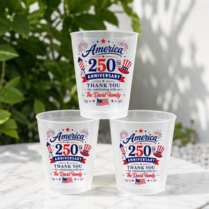 America Anniversary Personalized Frosted Cups, Gift For Family Reunion