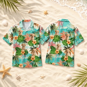 Custom Pet Hawaiian Shirt Personalized Dog And Cat Photo Tropical Vacation Shirt
