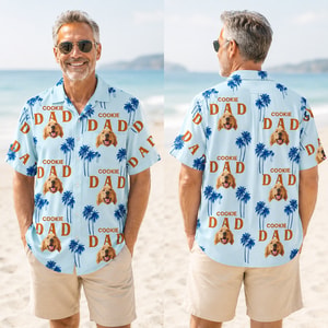 Custom Dog Face Hawaiian Shirt Personalized Dog Photo Dad Vacation Shirt