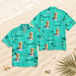 Custom Pet Dad Hawaiian Shirt Personalized Dog and Cat Photo Tropical Shirt