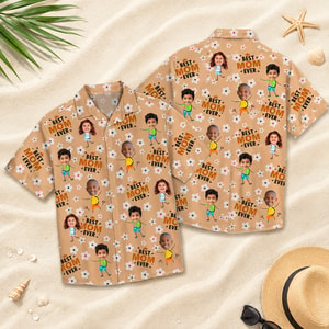 Custom Face Kids Hawaiian Shirt Best Mom Grandma Ever Personalized Flower Pattern Gift for Mom