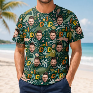 Custom Face Dad T Shirt Personalized Photo #1 Dad Vacation Shirt