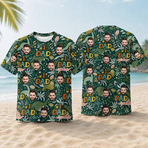 Custom Face Dad T Shirt Personalized Photo #1 Dad Vacation Shirt