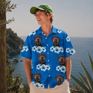 Custom Pet Hawaiian Shirt - Personalized Face Aloha Shirt for Dog & Cat Lovers - Ideal Vacation Style & Gift