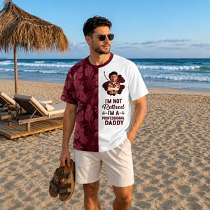 I'm Not Retired I'm A Professional Daddy Shirt Gift - Personalized Dad T-Shirt with Face Photo and Custom Name