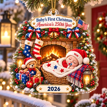 Personalized Shaped Acrylic Christmas Ornament Custom Baby Name – Baby’s First Christmas 2026, Newborn Holiday Keepsake Gift