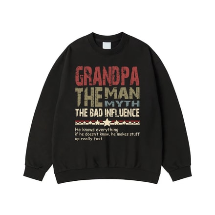 Grandpa The Man The Myth The Bad Influence Funny Quote T-Shirt