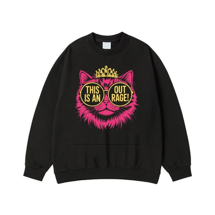 This Is An Outrage! Cat With Crown And Sunglasses T-Shirt
