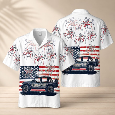 American Pride Jeep Hawaiian Shirt For Independence Day